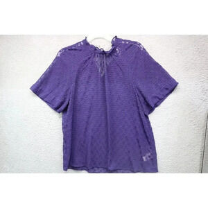 Feather Bone by Anthropologie Women's Sheer Purple Blouse-Size 10
